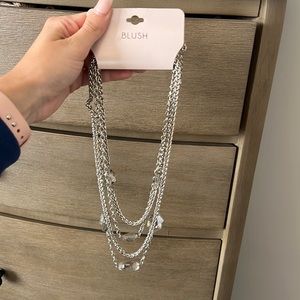 Clear gem chunky layered necklace